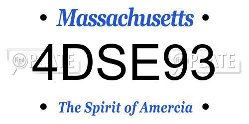 4DSE93 Massachusetts License Plate