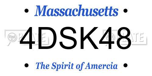 4DSK48 Massachusetts License Plate