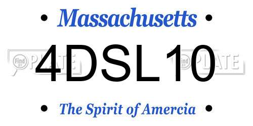 4DSL10 Massachusetts License Plate