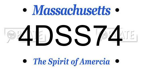 4DSS74 Massachusetts License Plate