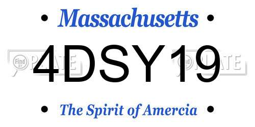4DSY19 Massachusetts License Plate