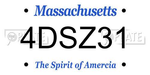 4DSZ31 Massachusetts License Plate