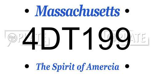 4DT199 Massachusetts License Plate