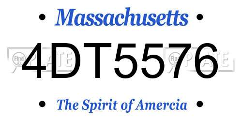 4DT5576 Massachusetts License Plate