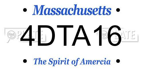 4DTA16 Massachusetts License Plate