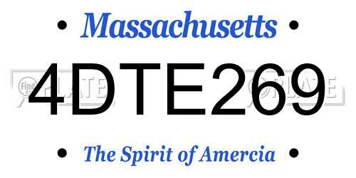 4DTE269 Massachusetts License Plate