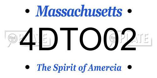 4DTO02 Massachusetts License Plate