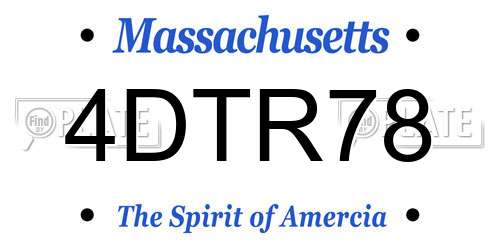4DTR78 Massachusetts License Plate