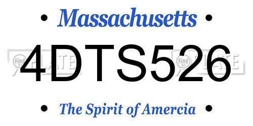 4DTS526 Massachusetts License Plate