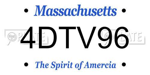 4DTV96 Massachusetts License Plate