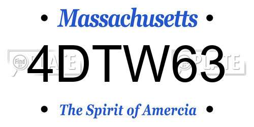 4DTW63 Massachusetts License Plate