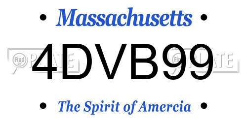 4DVB99 Massachusetts License Plate