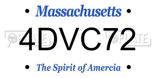 4DVC72 Massachusetts License Plate