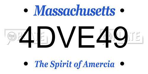 4DVE49 Massachusetts License Plate