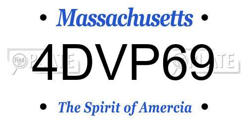 4DVP69 Massachusetts License Plate