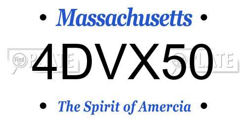 4DVX50 Massachusetts License Plate