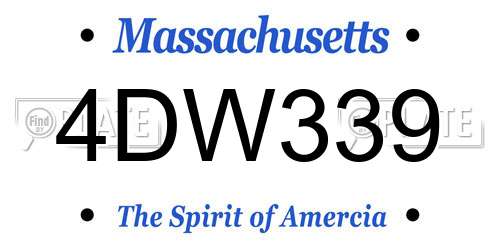 4DW339 Massachusetts License Plate