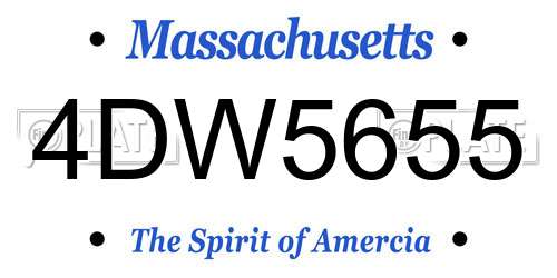 4DW5655 Massachusetts License Plate