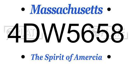 4DW5658 Massachusetts License Plate