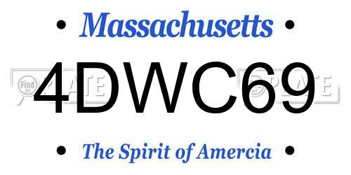 4DWC69 Massachusetts License Plate