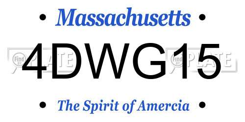 4DWG15 Massachusetts License Plate