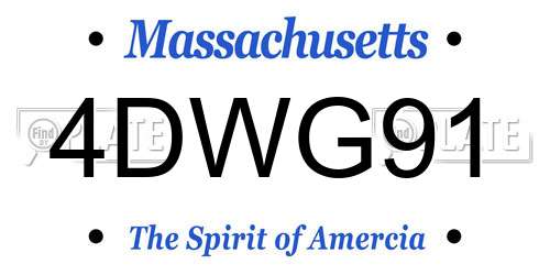 4DWG91 Massachusetts License Plate