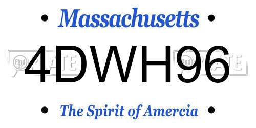 4DWH96 Massachusetts License Plate