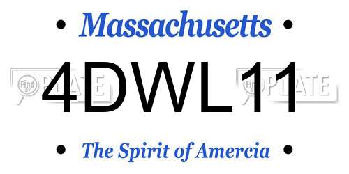 4DWL11 Massachusetts License Plate