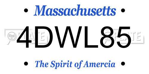 4DWL85 Massachusetts License Plate
