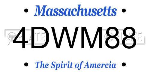 4DWM88 Massachusetts License Plate