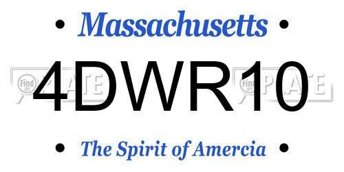 4DWR10 Massachusetts License Plate