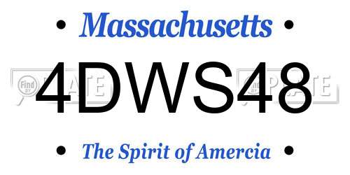 4DWS48 Massachusetts License Plate