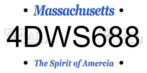 4DWS688 Massachusetts License Plate