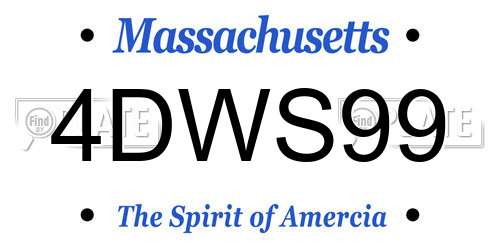 4DWS99 Massachusetts License Plate
