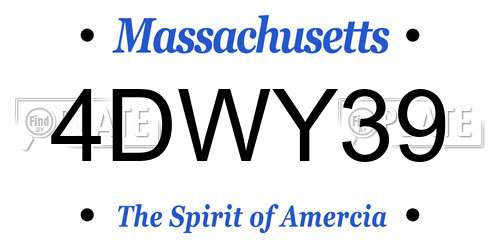 4DWY39 Massachusetts License Plate