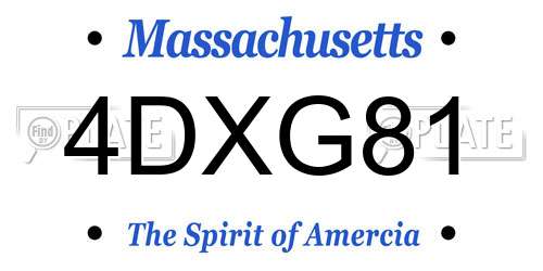 4DXG81 Massachusetts License Plate