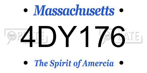4DY176 Massachusetts License Plate