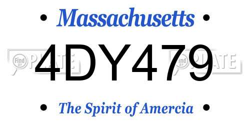 4DY479 Massachusetts License Plate
