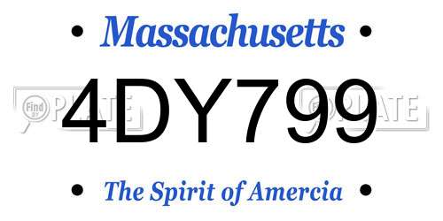 4DY799 Massachusetts License Plate