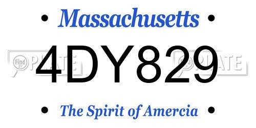 4DY829 Massachusetts License Plate