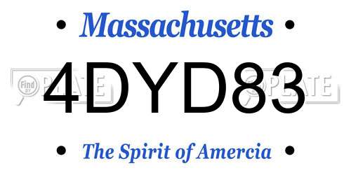 4DYD83 Massachusetts License Plate