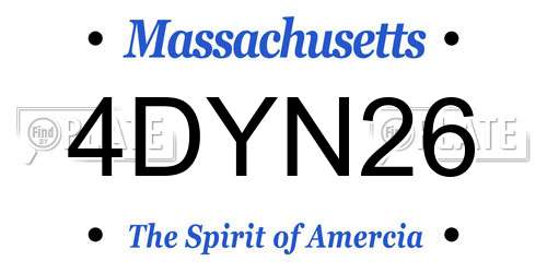 4DYN26 Massachusetts License Plate