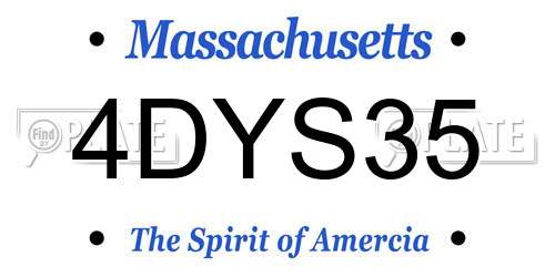 4DYS35 Massachusetts License Plate