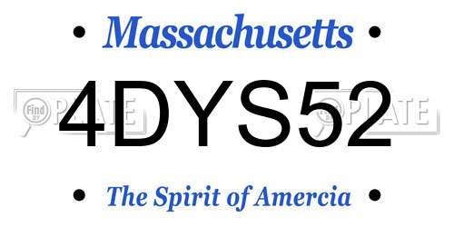 4DYS52 Massachusetts License Plate