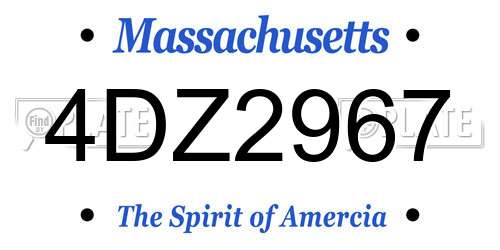 4DZ2967 Massachusetts License Plate