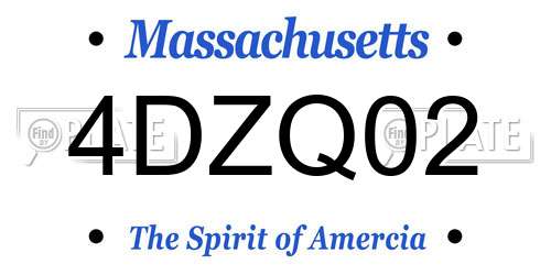4DZQ02 Massachusetts License Plate