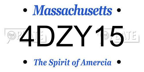 4DZY15 Massachusetts License Plate