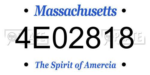 4E02818 Massachusetts License Plate