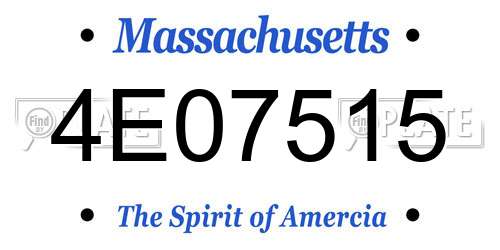 4E07515 Massachusetts License Plate