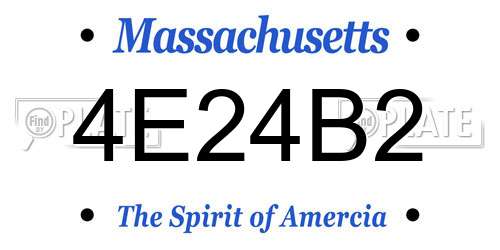 4E24B2 Massachusetts License Plate